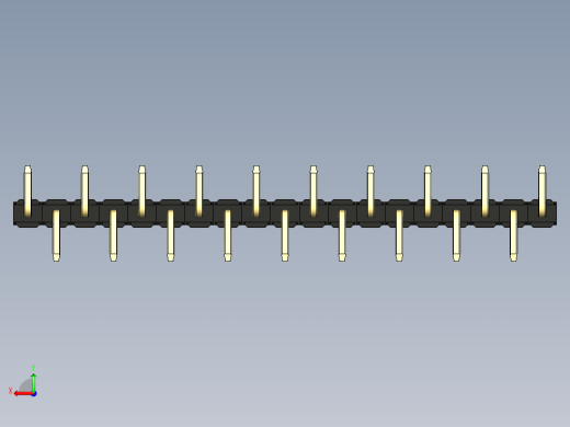 彩色公排针 100mil 2.54mm 系列-DS1022_black_19p_100mil_Type_SMT_R1_rev1.0后视缩略图