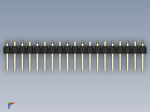 彩色公排针 100mil 2.54mm 系列-DS1022_black_19p_100mil_Type_SMT_R1_rev1.0俯视缩略图