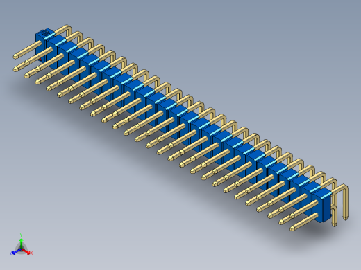 彩色公排针 100mil 2.54mm 系列-DS1022_blue_2x26p_100mil_TypeD_rev1.0