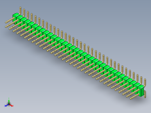 彩色公排针 100mil 2.54mm 系列-DS1022_green_68p_100mil_TypeSMT_rev1.0