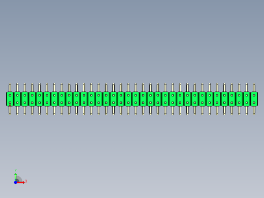 彩色公排针 100mil 2.54mm 系列-DS1022_green_68p_100mil_TypeSMT_rev1.0前视缩略图