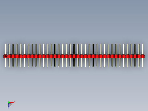 彩色公排针 100mil 2.54mm 系列-DS1022_red_3x37p_100mil_TypeD_rev1.0俯视缩略图