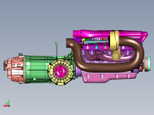 高性能跑车双顶置12缸引擎后视缩略图