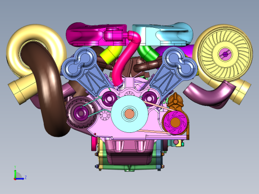 高性能跑车双顶置12缸引擎左视缩略图