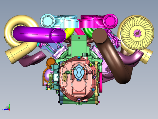 高性能跑车双顶置12缸引擎右视缩略图