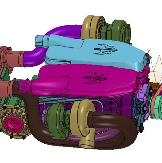 高性能跑车双顶置12缸引擎缩略图