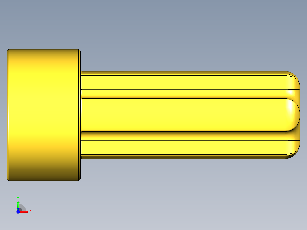 气缸电机-2853 Bright Yellow Technic Engine Crankshaft前视图