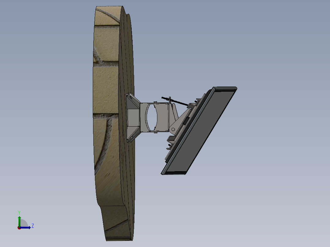 壁挂电视支架左视图