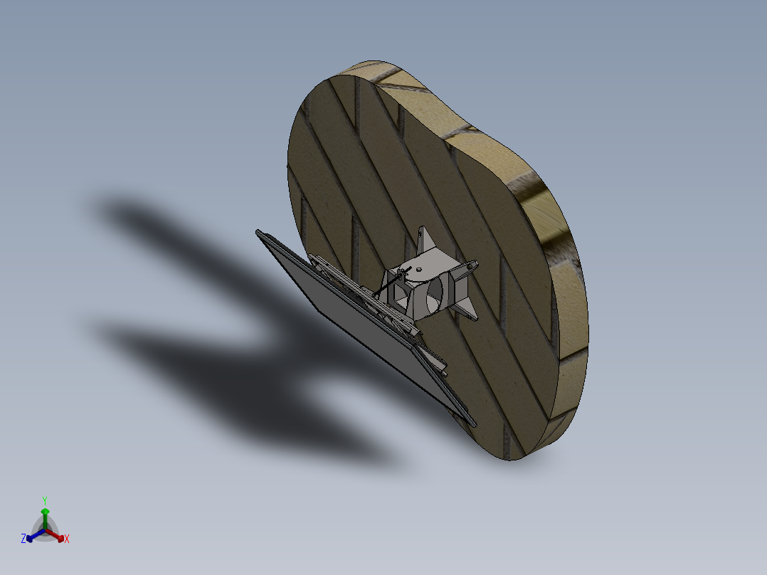 壁挂电视支架正等轴测图