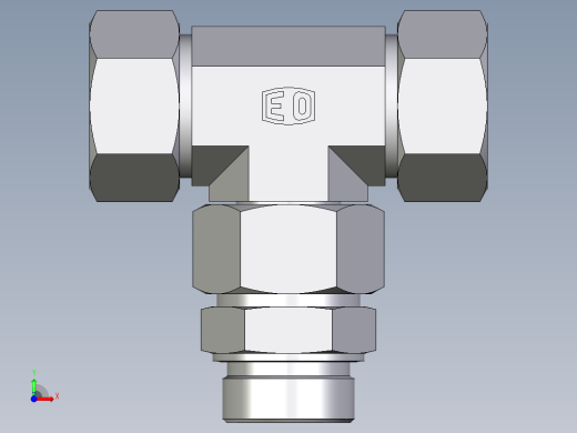 卡套式工业通用硬管接头EO_Assembled_adjustable_standpipe_branch_tee_EVT38SR71前视缩略图
