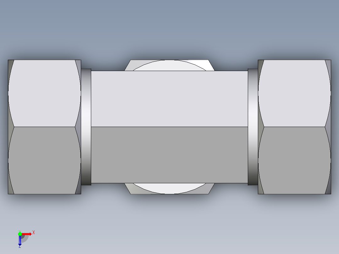 卡套式工业通用硬管接头EO_Assembled_adjustable_standpipe_branch_tee_EVT38SR71俯视图
