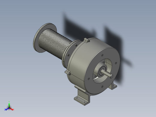绞车滚筒负载150KG--stp正等轴测缩略图
