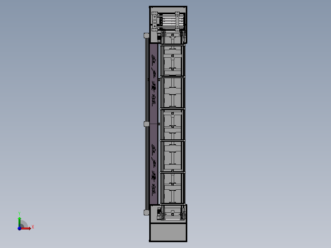 双层倍速链流水线3D模型 非标自动化机械三维前视图