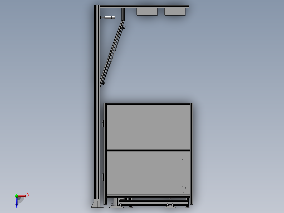 双层倍速链流水线3D模型 非标自动化机械三维俯视图