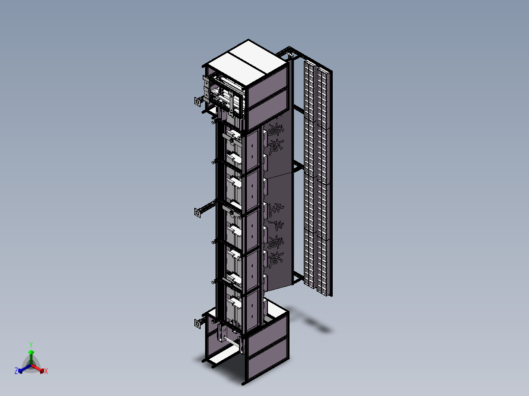 双层倍速链流水线3D模型 非标自动化机械三维正等轴测图