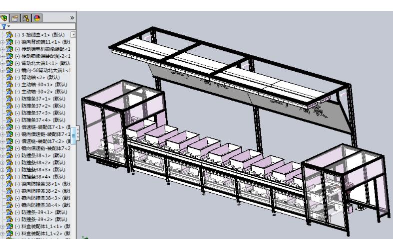 双层倍速链流水线3D模型 非标自动化机械三维