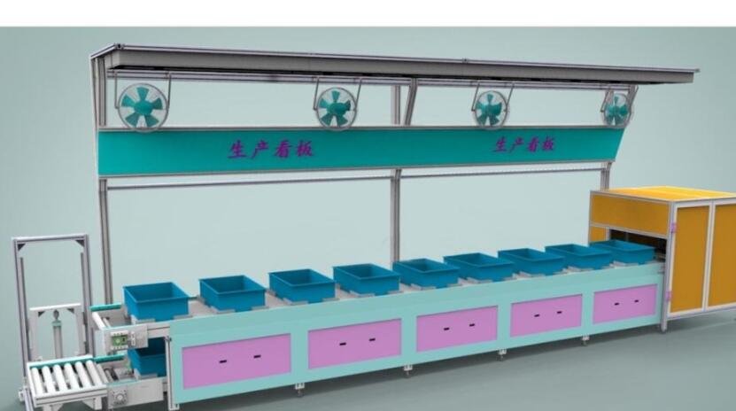 双层倍速链流水线3D模型 非标自动化机械三维