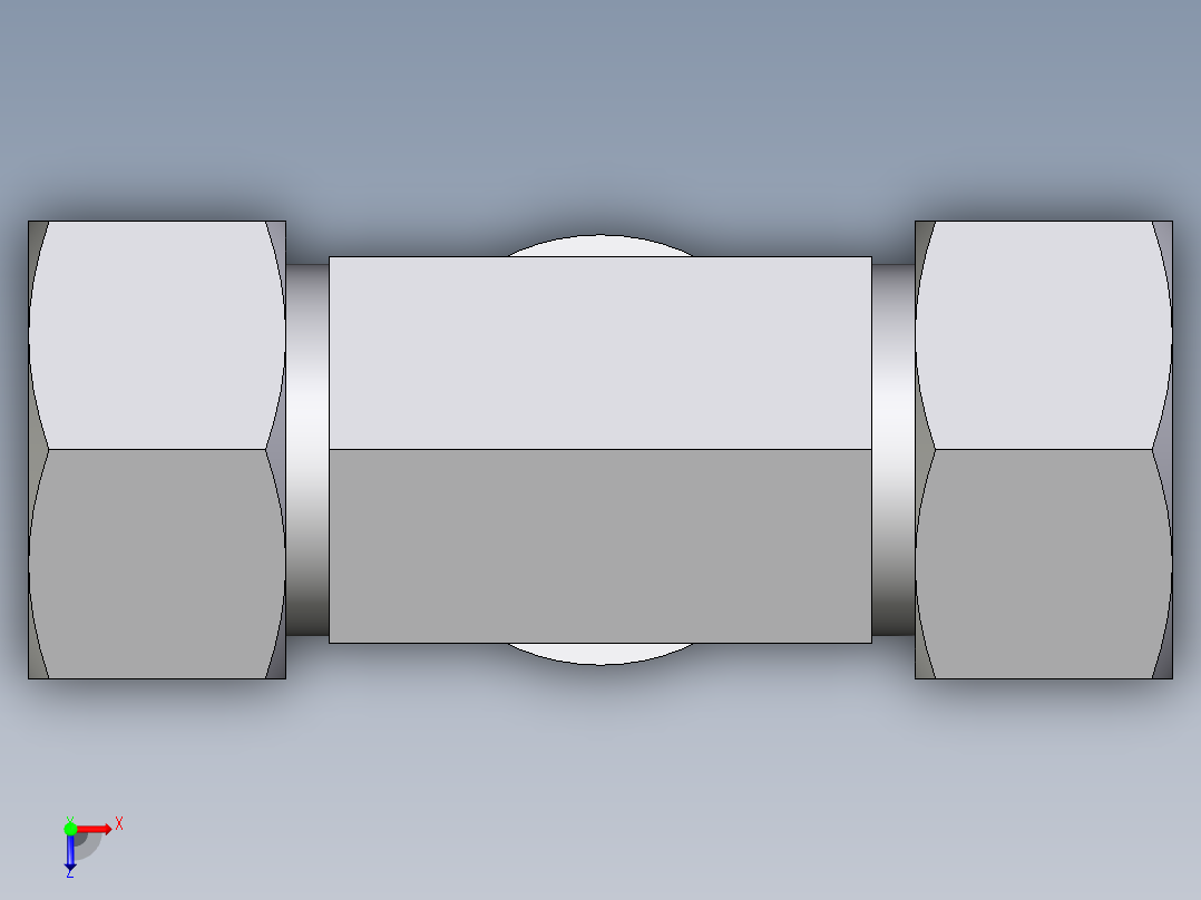 卡套式工业通用硬管接头EO_Adjustable_locknut_branch_tee_TEE18LRCF俯视图