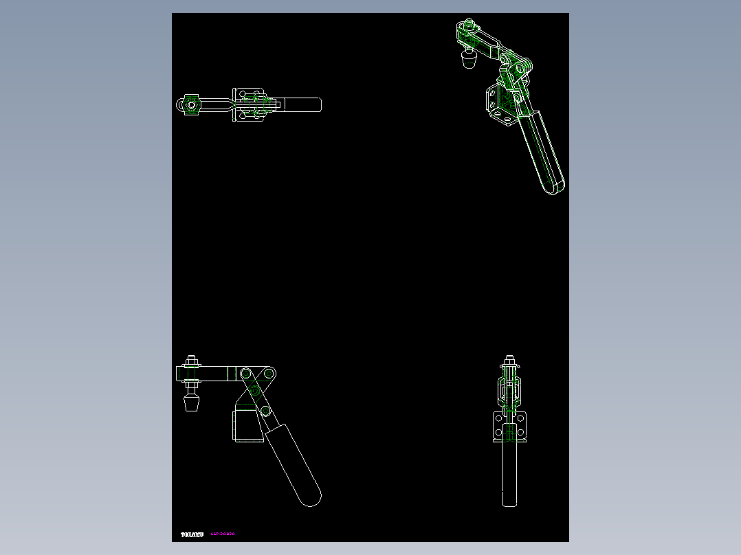 水平式夾鉗SSP(F)-2D多系列多零件图纸模型