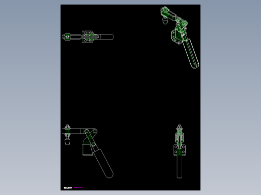 水平式夾鉗SSP(F)-2D多系列多零件图纸模型