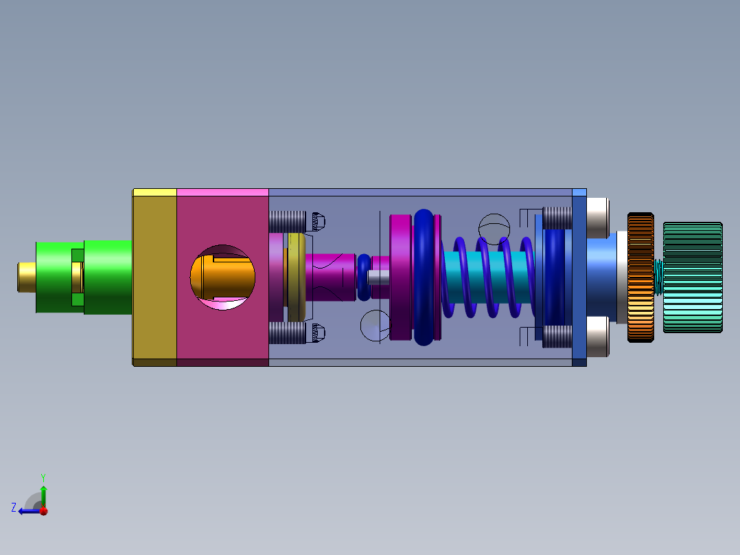 GV630气缸点胶阀右视图