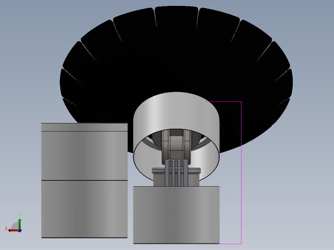 雷达接收器设计模型后视图