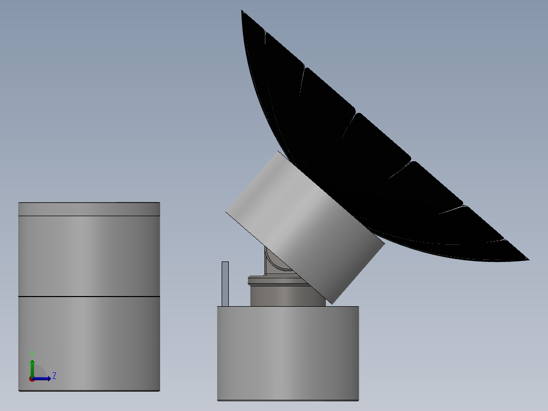 雷达接收器设计模型左视图