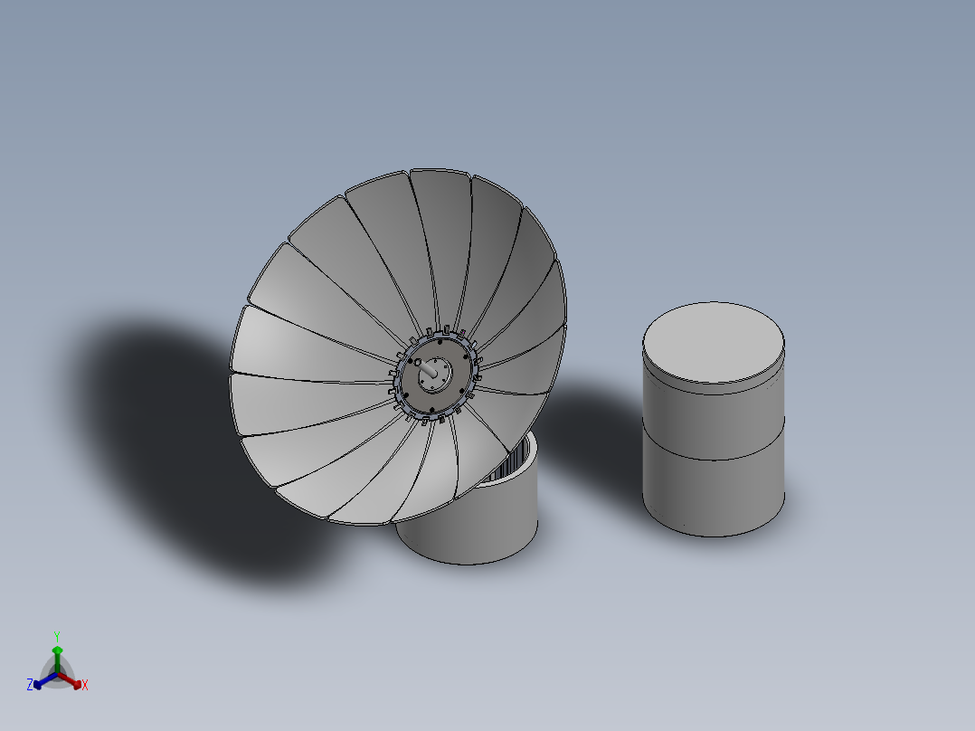 雷达接收器设计模型正等轴测图