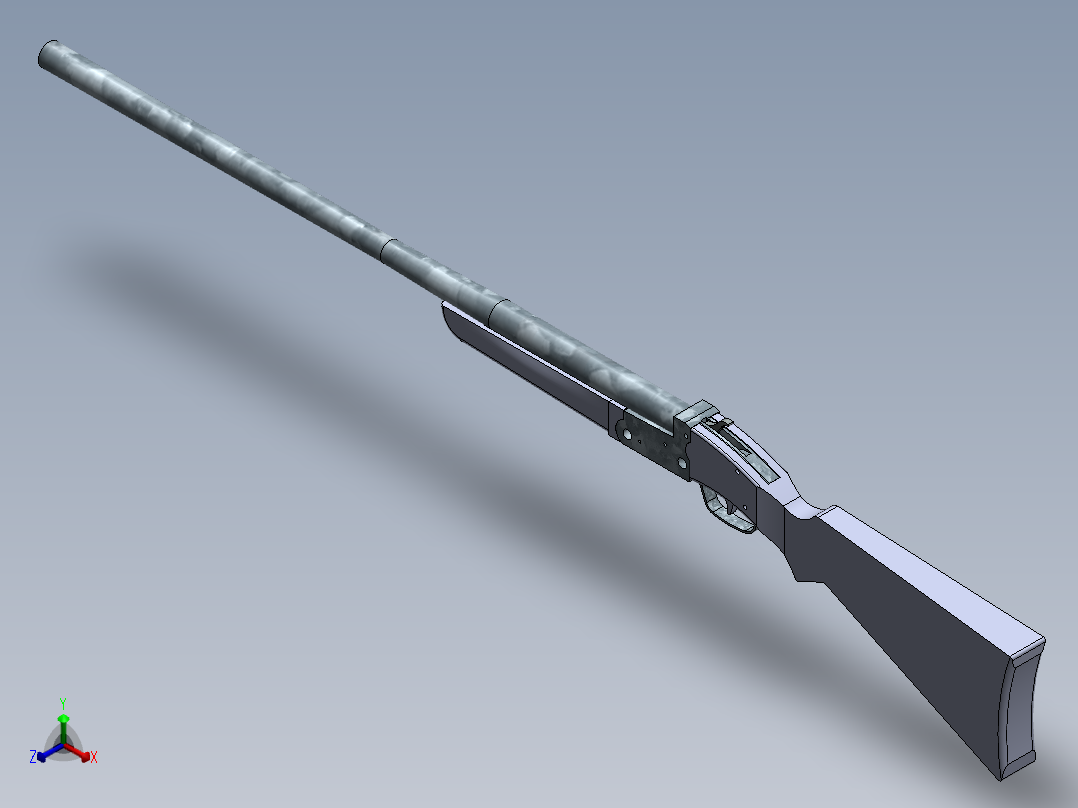 松鼠单管猎枪正等轴测图