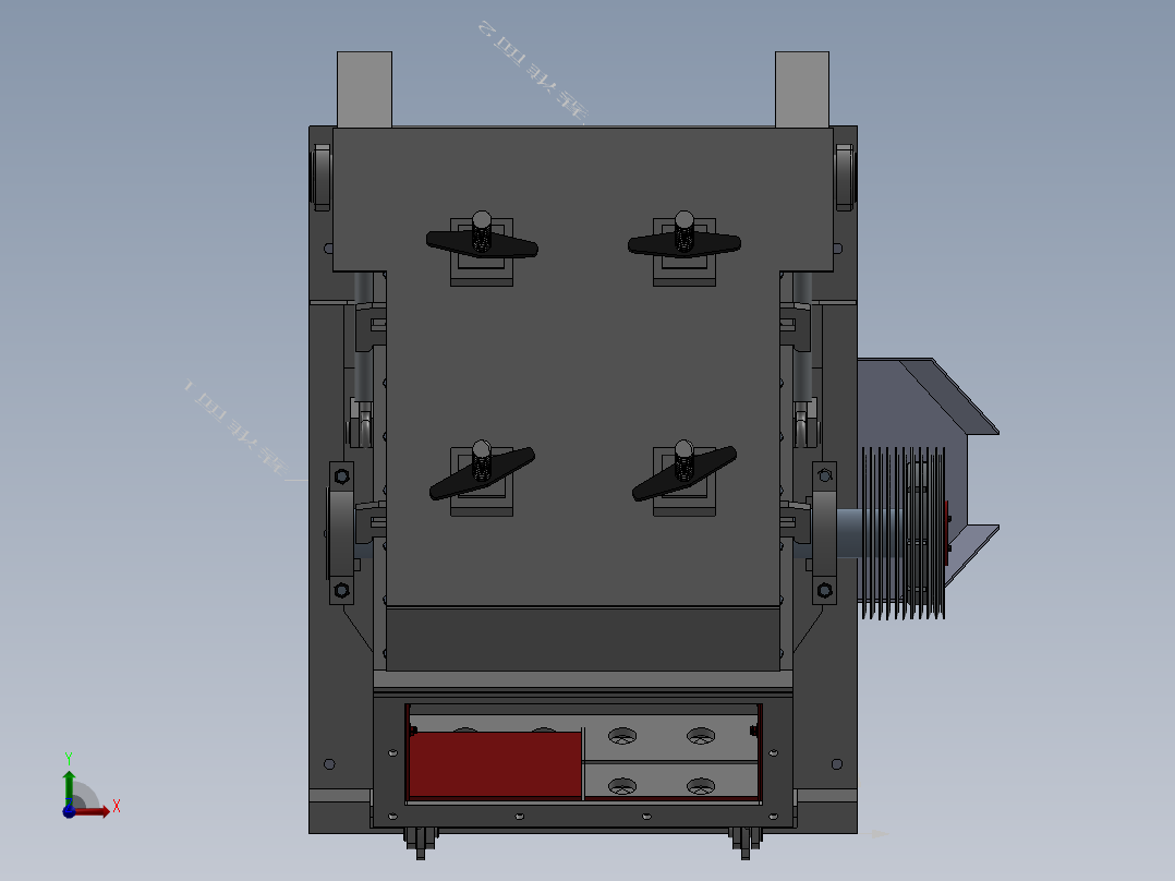 反击式破碎机-反向料斗前视图