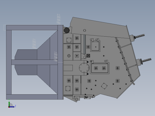反击式破碎机-反向料斗左视缩略图