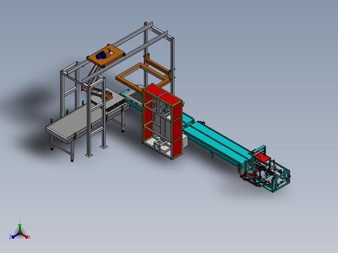 木板自动加工生产线sw17可编辑正等轴测图