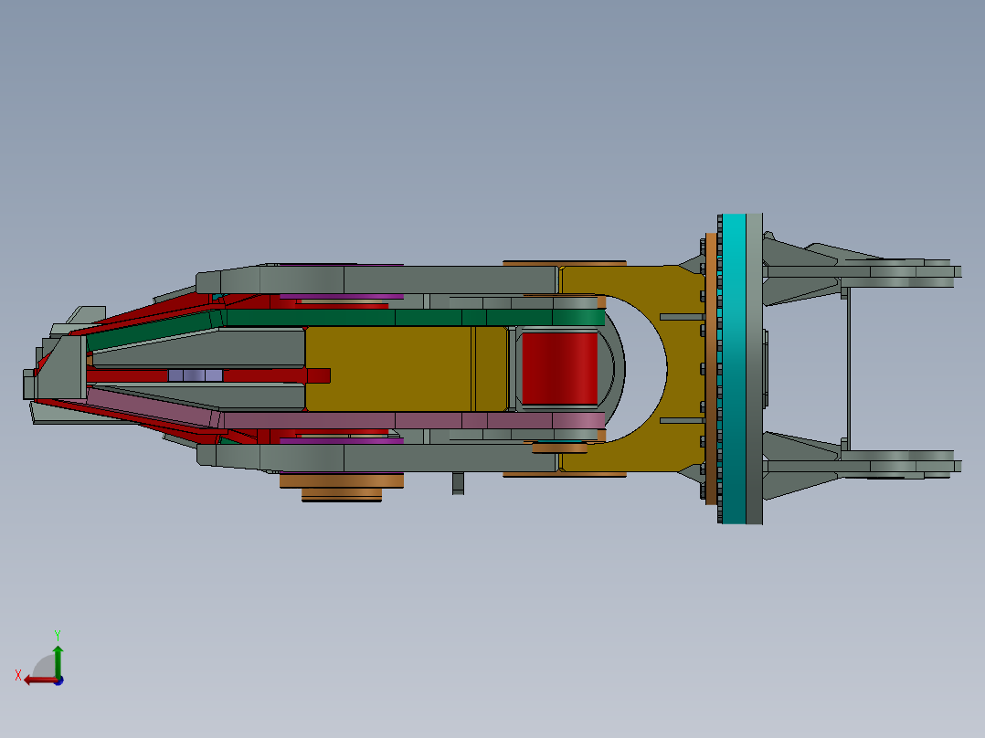 30T单缸单轴液压剪后视图