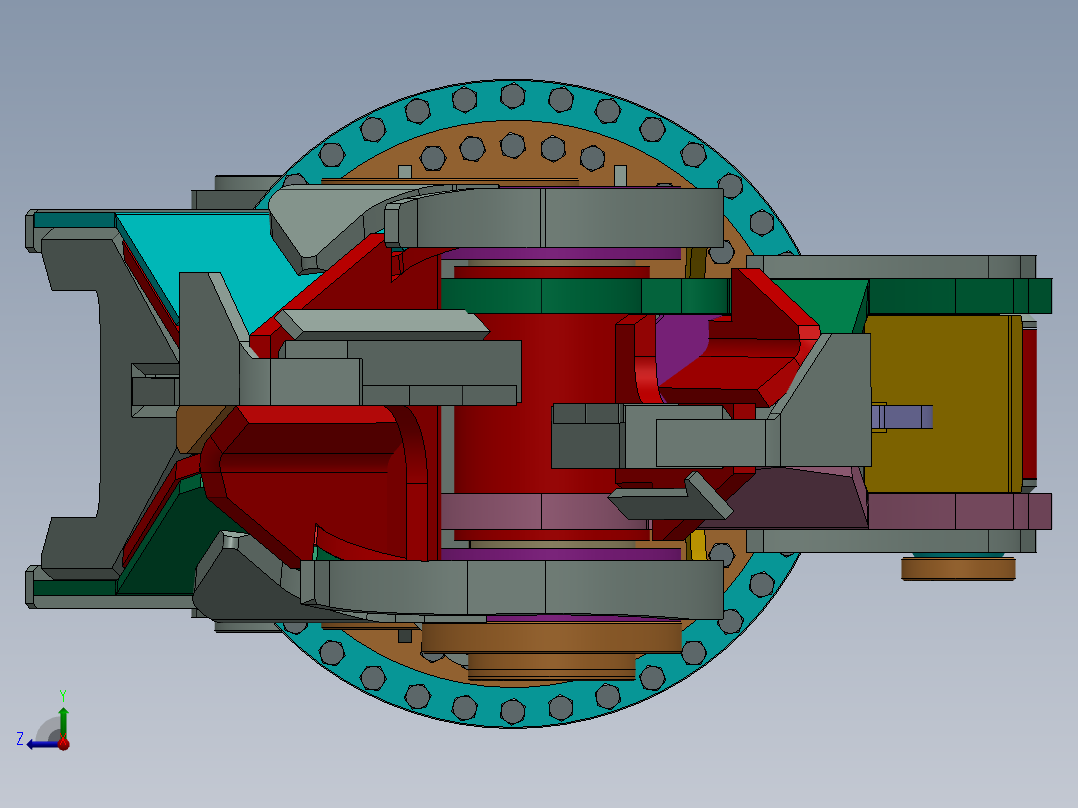 30T单缸单轴液压剪右视图