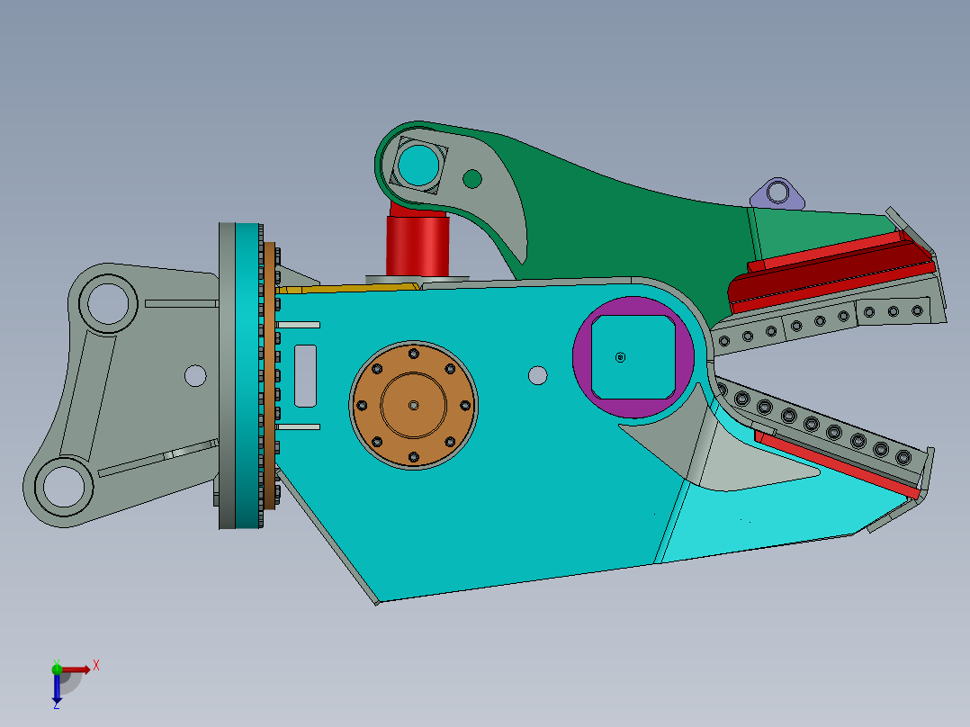 30T单缸单轴液压剪俯视图