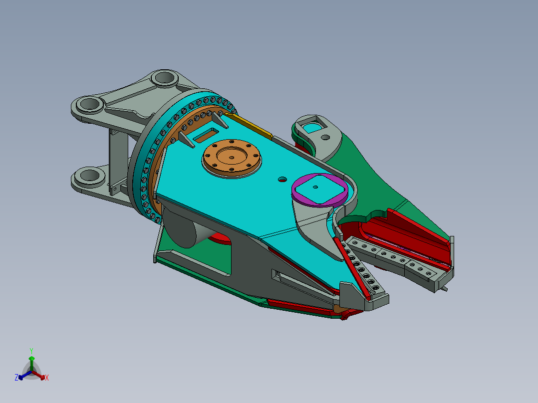 30T单缸单轴液压剪正等轴测图