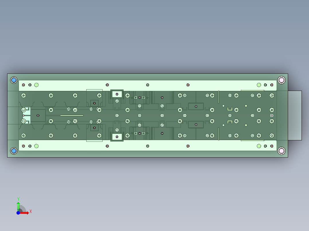 2430--汽车座椅靠背固定板级进模设计 1679255前视图