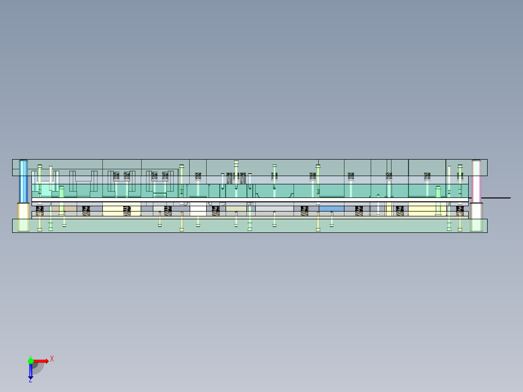 2430--汽车座椅靠背固定板级进模设计 1679255俯视图
