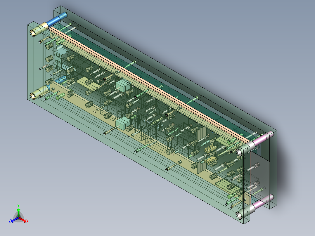 2430--汽车座椅靠背固定板级进模设计 1679255正等轴测图