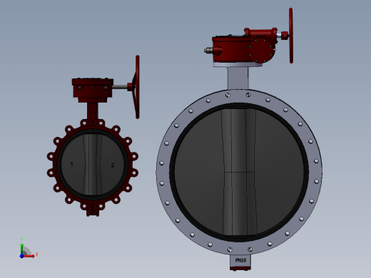 2款LT蝶阀 DN400凸耳模型