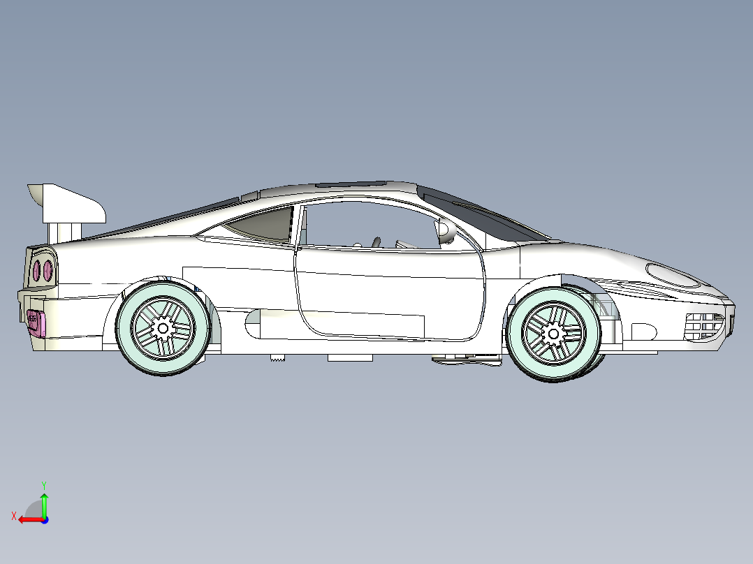 双门轿跑车（电动版）后视图