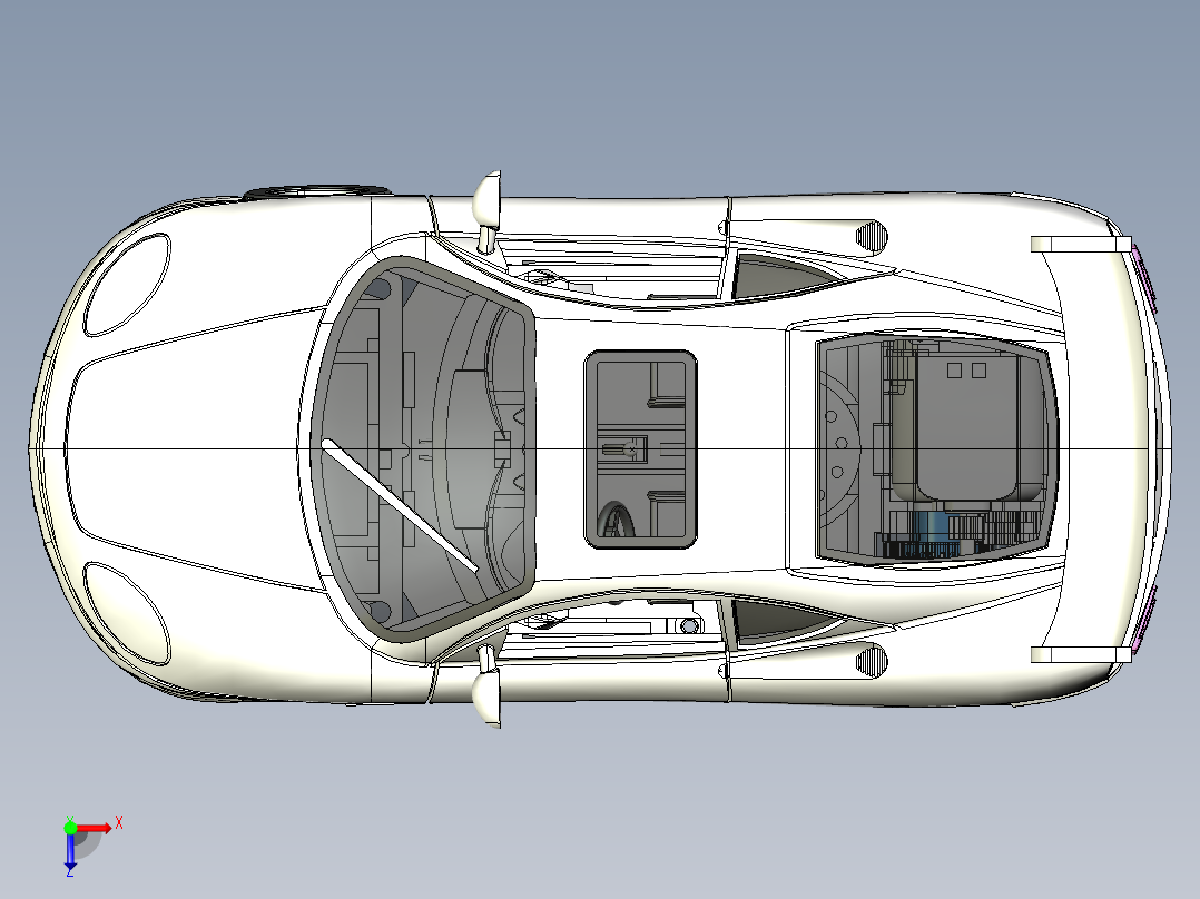 双门轿跑车（电动版）俯视图