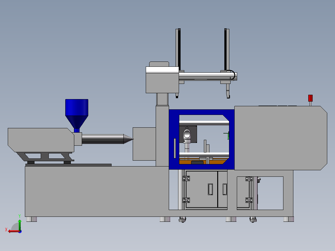 注塑机螺母埋入机构后视图