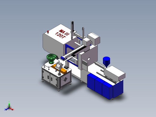 注塑机螺母埋入机构正等轴测缩略图