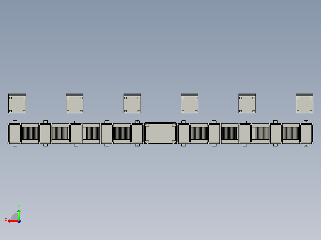 并行机模型的冲压线后视图