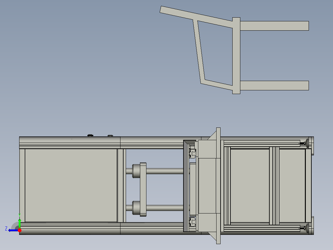 并行机模型的冲压线右视图