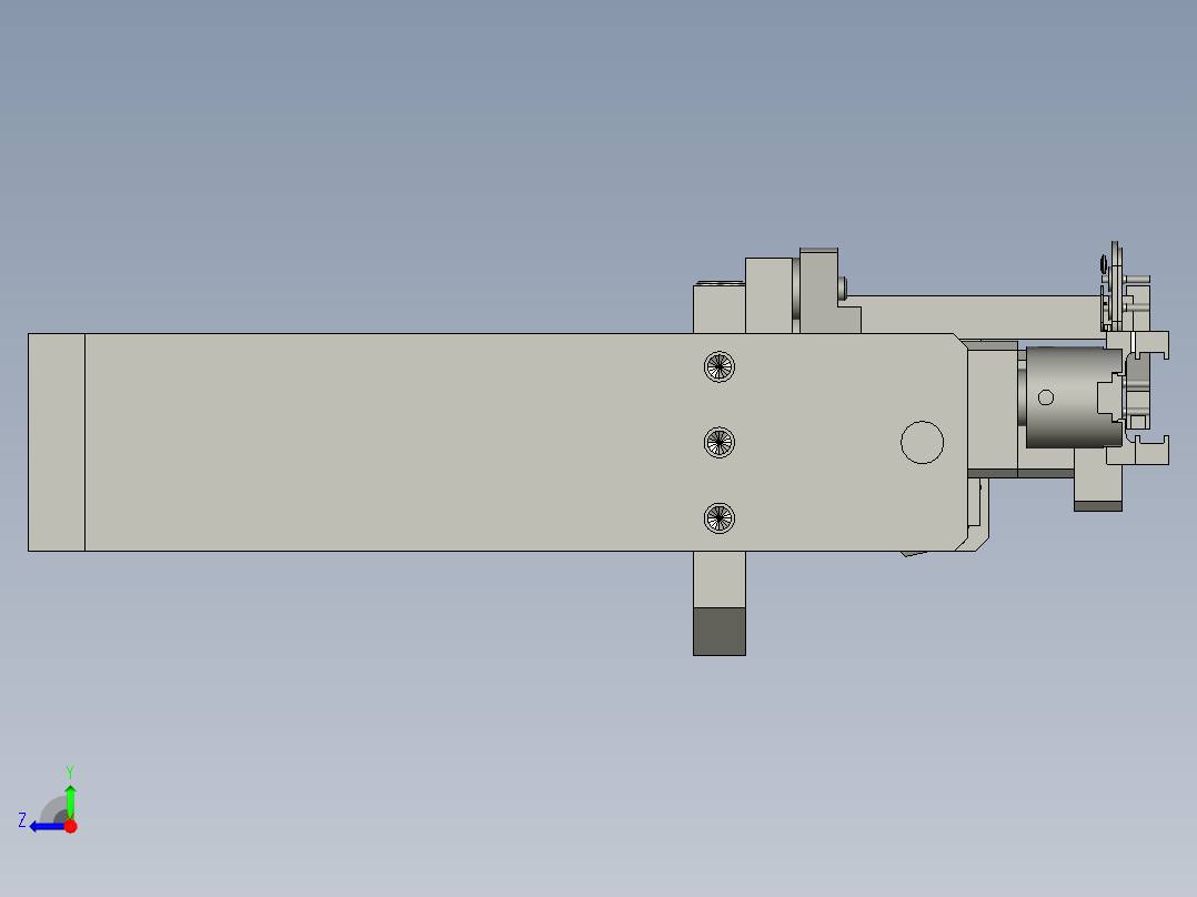 联机整形接料部件右视图