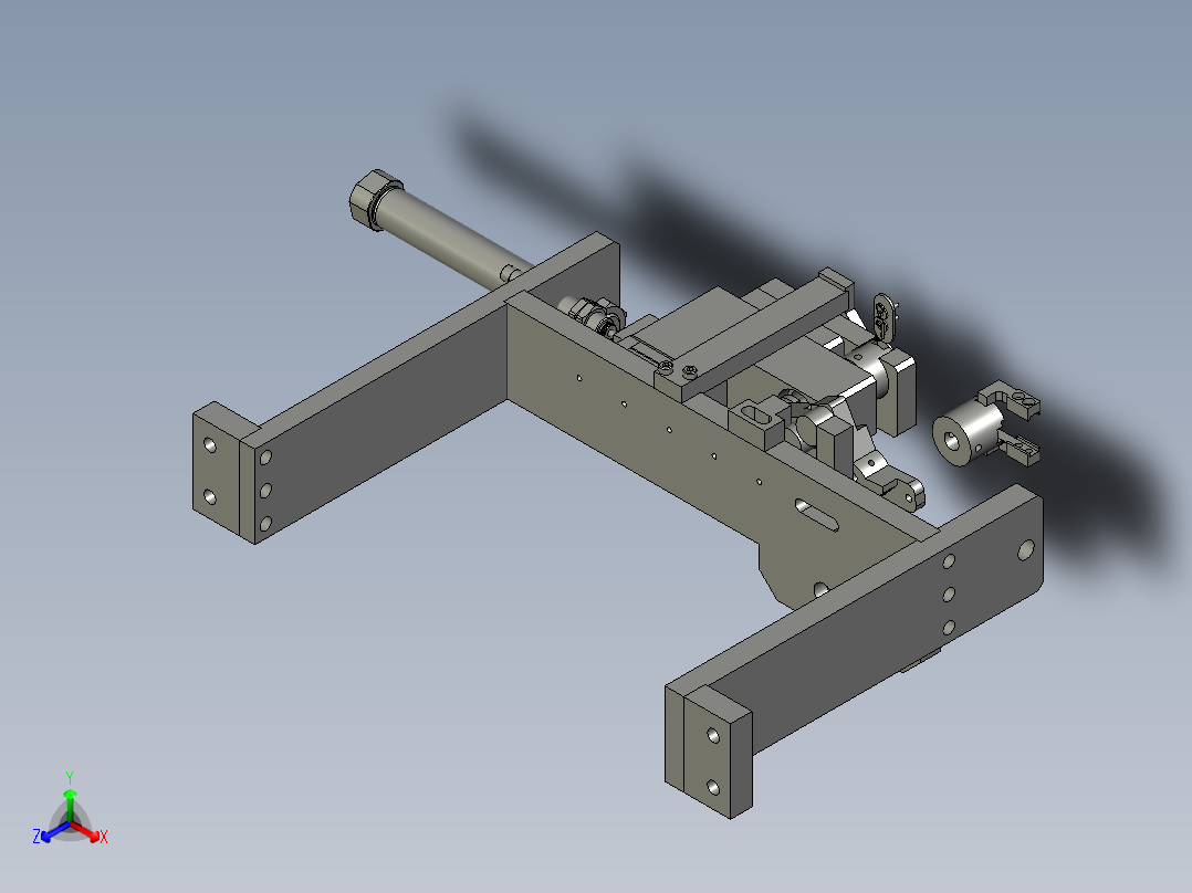 联机整形接料部件正等轴测图