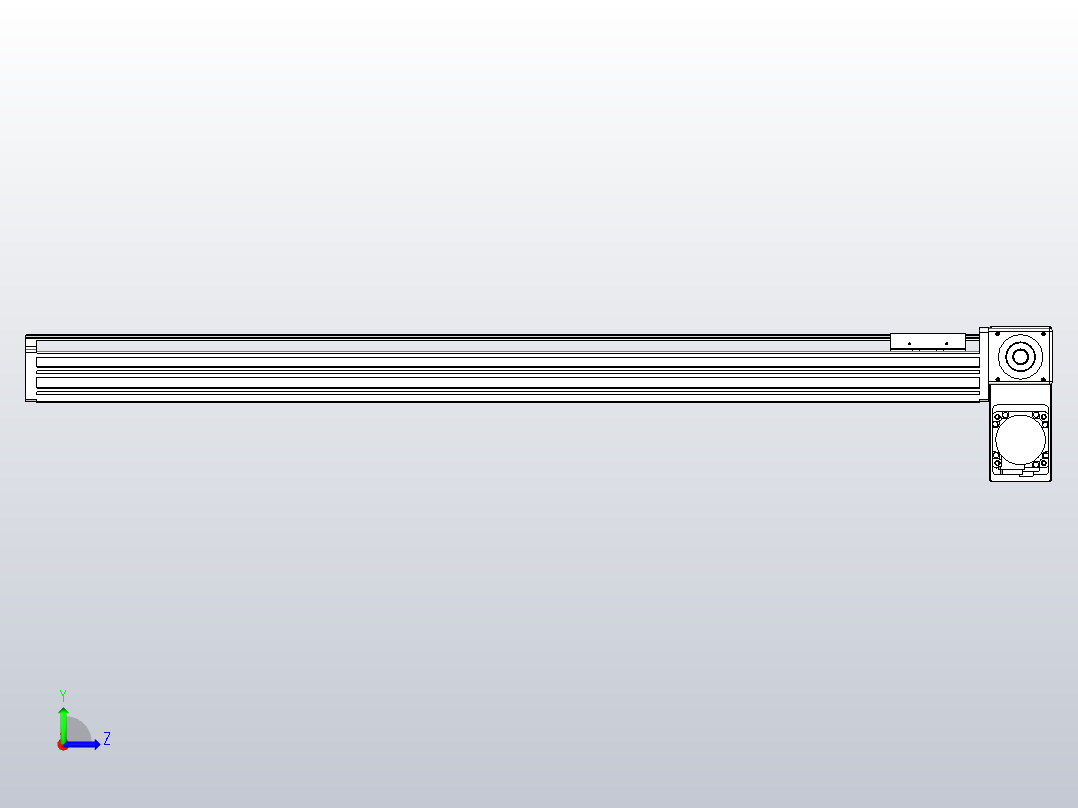 皮带直线轴半封闭可选导轨TPA-HNB-65S-90-L850-RP-Y-P20-N3左视图