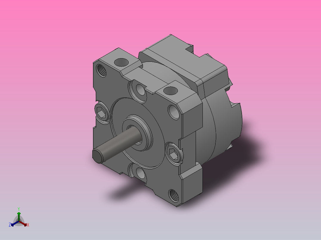 CRBU2系列叶片式摆动气缸(基本型)[CRBU2W10-90SEZ]正等轴测图